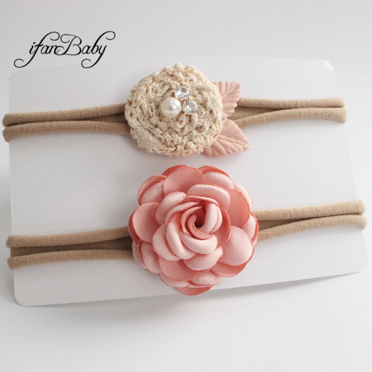 KMK - Flower and Rhinestone Headband 2pk