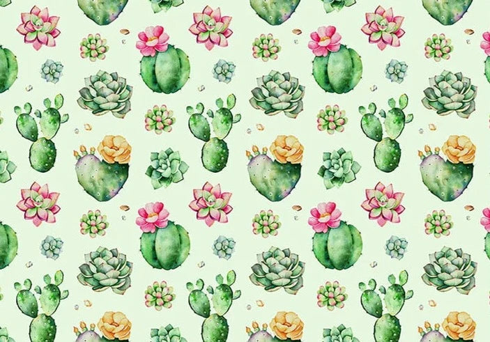 KMK - Flowering Green Cactus Backdrop