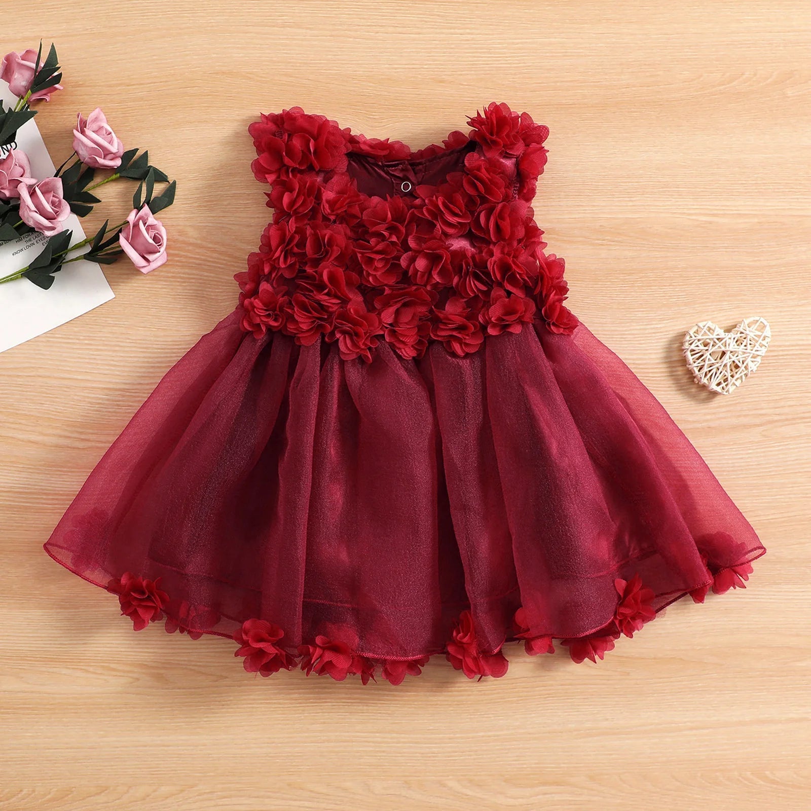 KMK - Flowers Ruffle Lace Dress