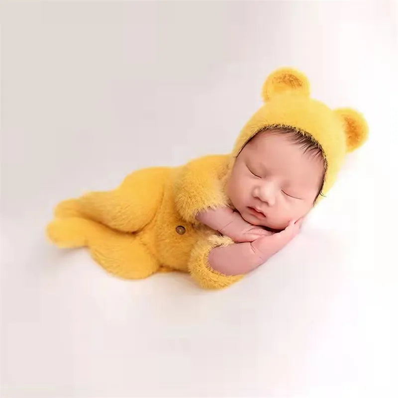 KMK - Furry Bear Knitted Romper Set