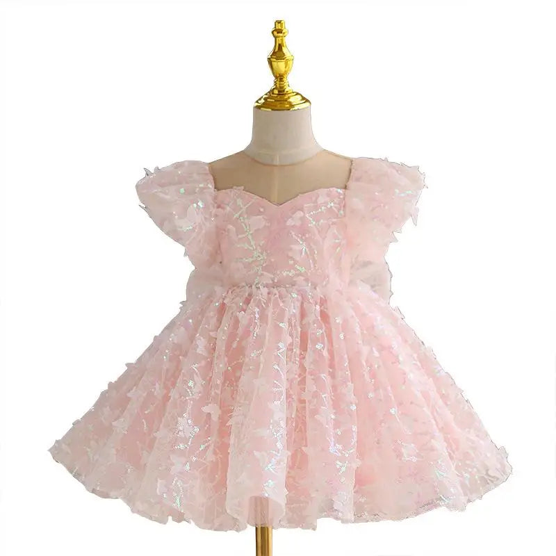 KMK - Girls Butterfly Sequin Dress