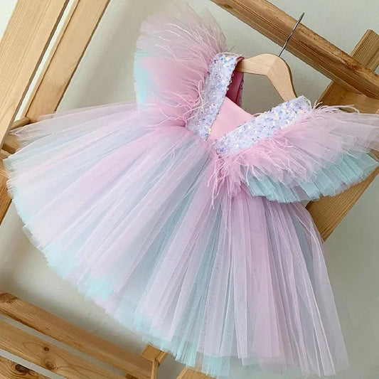 KMK - Girls Sequin tulle dress