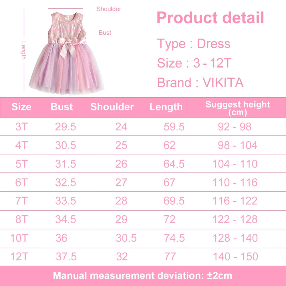 KMK - Girls Sequined Mesh Tulle Tutu Dress