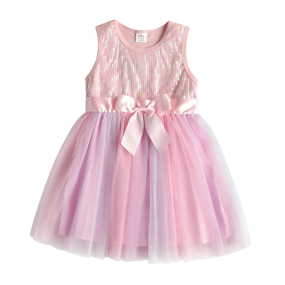 KMK - Girls Sequined Mesh Tulle Tutu Dress