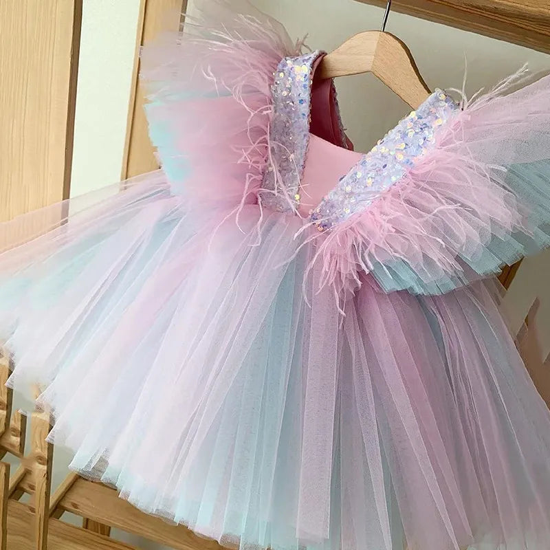 KMK - Girls Sequins tulle dress