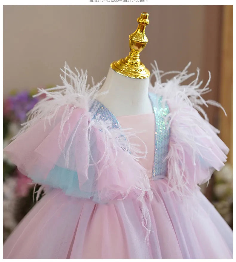 KMK - Girls Sequins tulle dress