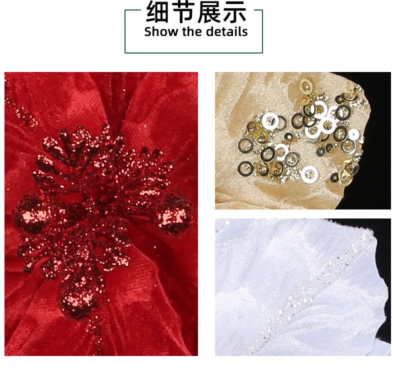 KMK - Glitter Christmas Sequin Flower