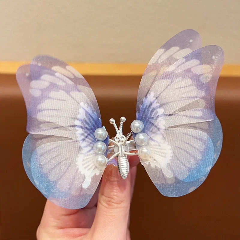 KMK - Glitter Moving Wings Pearl Butterfly Clip