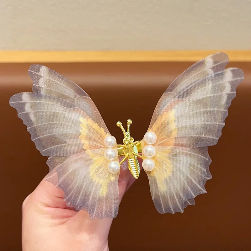 KMK - Glitter Moving Wings Pearl Butterfly Clip