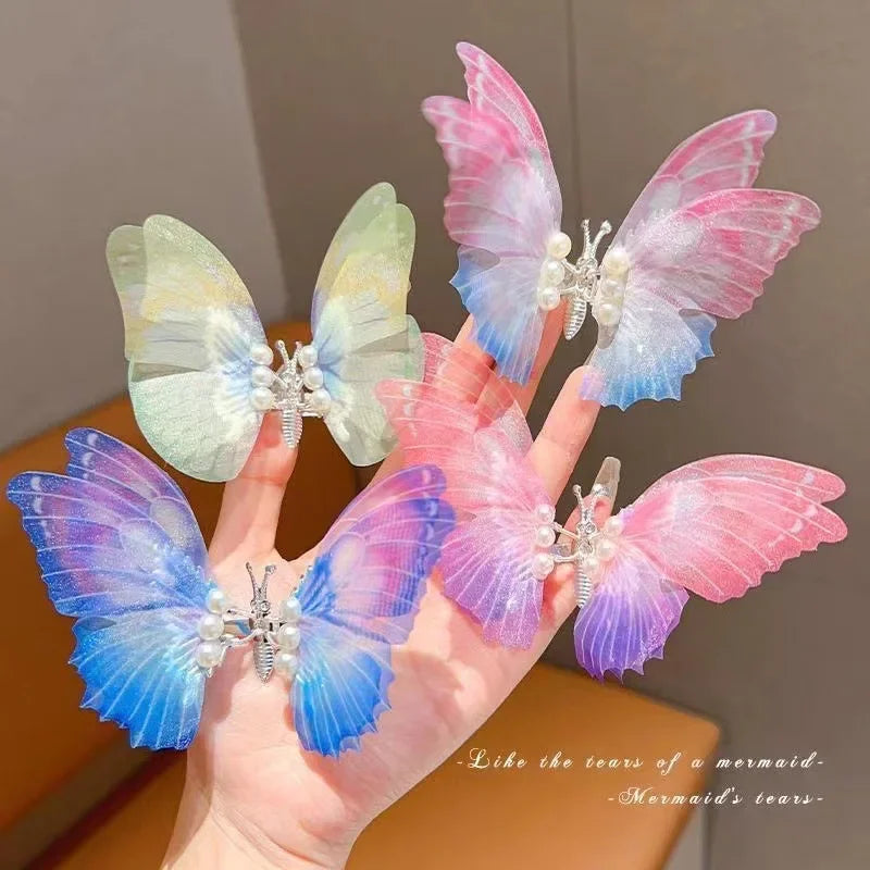 KMK - Glitter Moving Wings Pearl Butterfly Clip