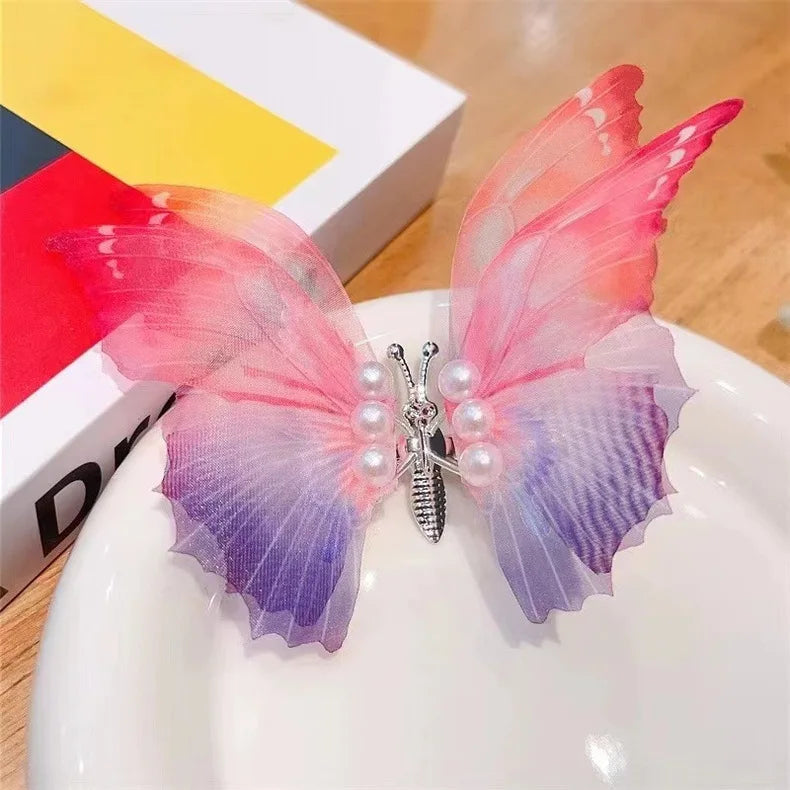 KMK - Glitter Moving Wings Pearl Butterfly Clip