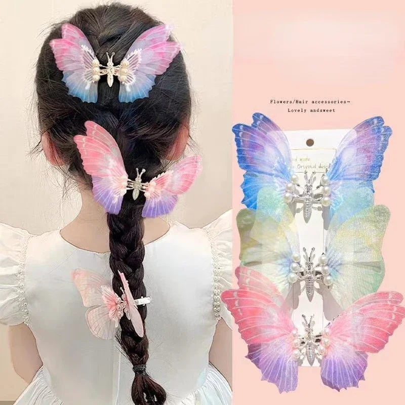 KMK - Glitter Moving Wings Pearl Butterfly Clip