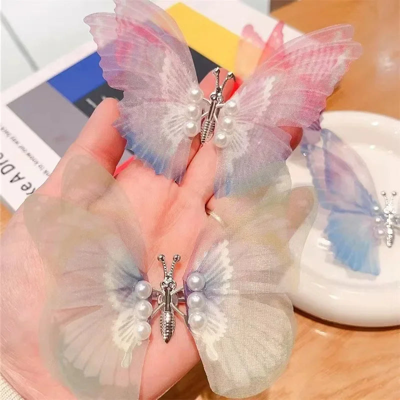 KMK - Glitter Moving Wings Pearl Butterfly Clip