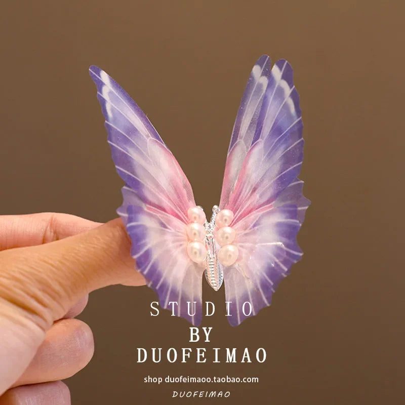 KMK - Glitter Moving Wings Pearl Butterfly Clip