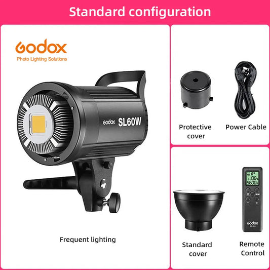 KMK - Godox LED Photography Fill light SL-60W SL60W 5600K White Video light Continuous ligh