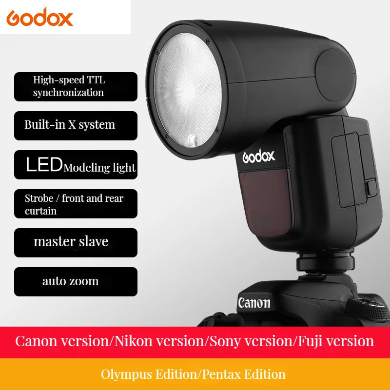 KMK - Godox V1 Flash V1S/V1N/V1C TTL Li-ion Round Head Camera Speedlight