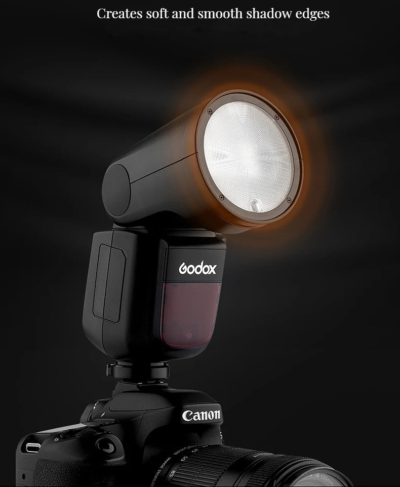 KMK - Godox V1 Flash V1S/V1N/V1C TTL Li-ion Round Head Camera Speedlight