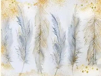 KMK - Gold Feather watercolour backdrop