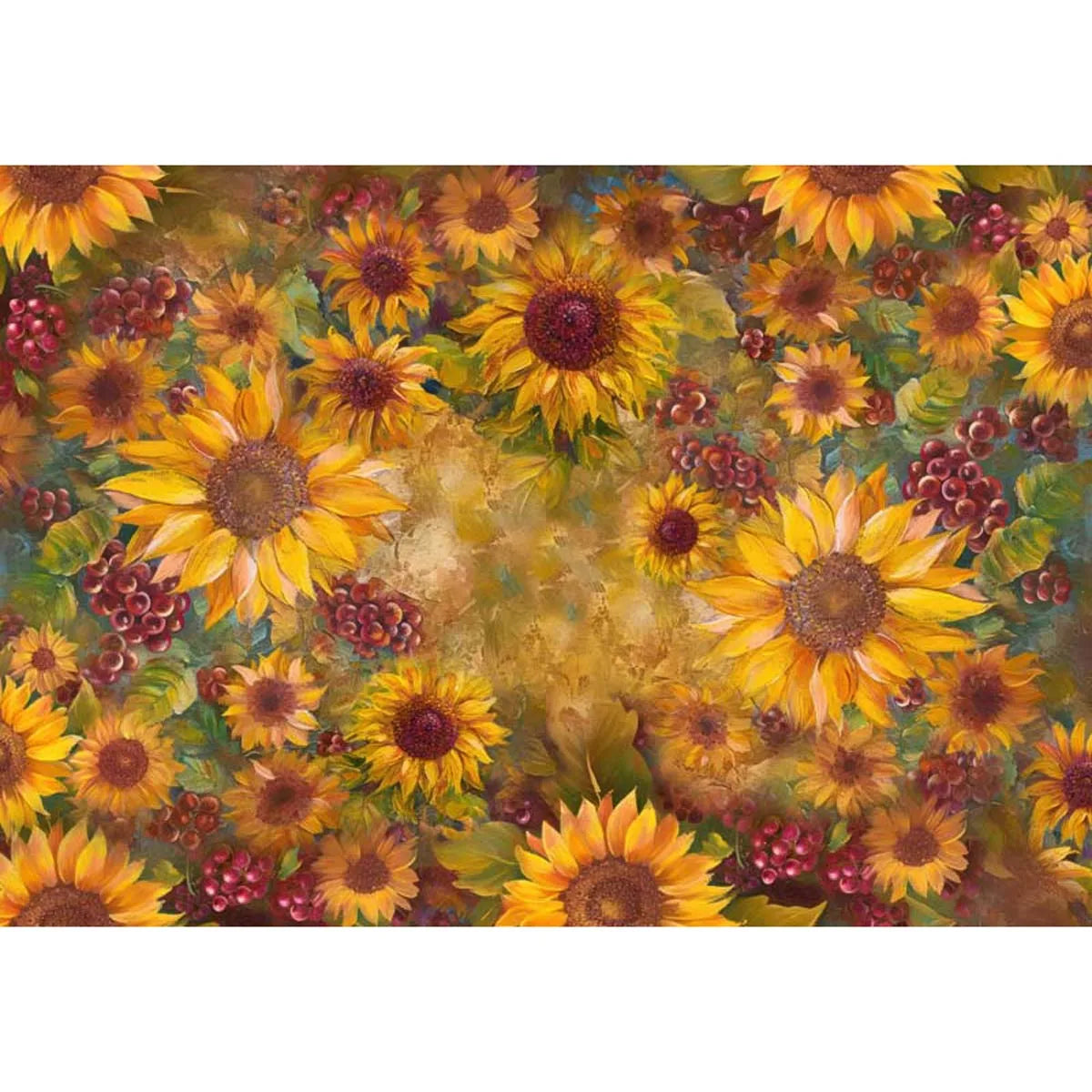 KMK - Grape Sunflowers Painting Poly Photography Backdrop