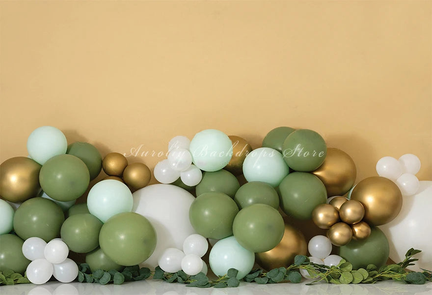 KMK - Green Birthday Balloon Backdrop