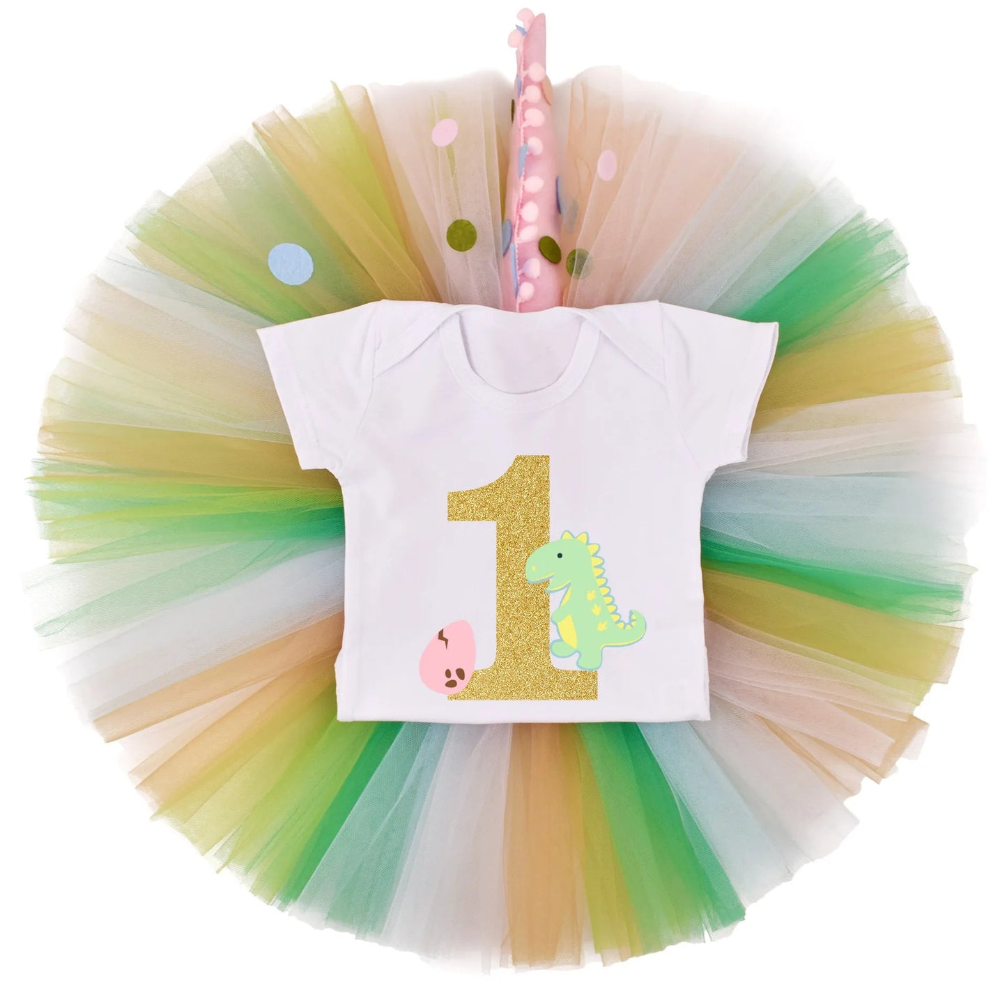 KMK - Green Dinosaur Birthday 1st Tutu outfit