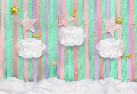 KMK - Green Stripe Twinkle Little Star Backdrop