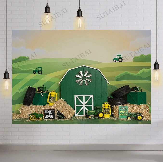 KMK - Green Tractor Farm Backdrop