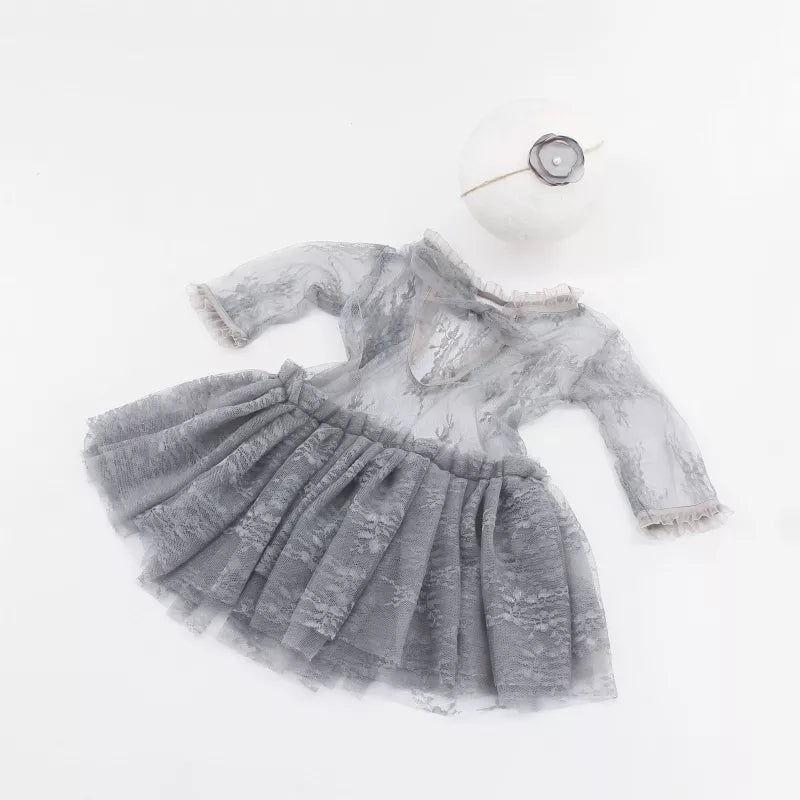 KMK - Grey 3 piece Newborn Dress Outfit