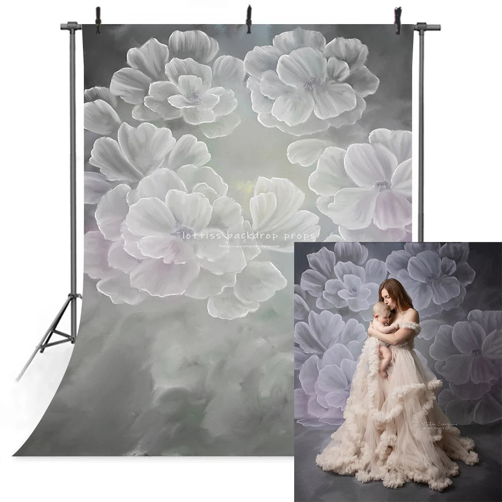 KMK - Grey Floral watercolour backdrops