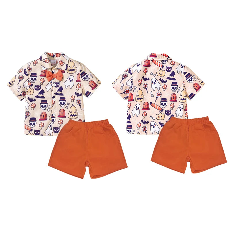 KMK - Halloween Ghost Pumpkin Shirt + Shorts