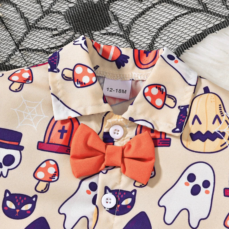 KMK - Halloween Ghost Pumpkin Shirt + Shorts