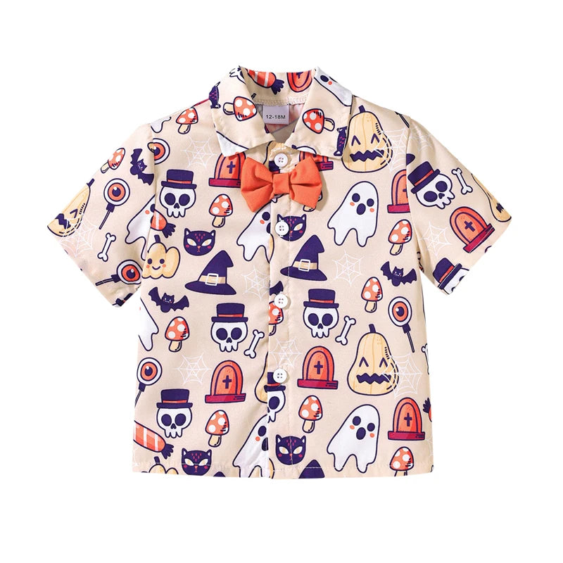 KMK - Halloween Ghost Pumpkin Shirt + Shorts