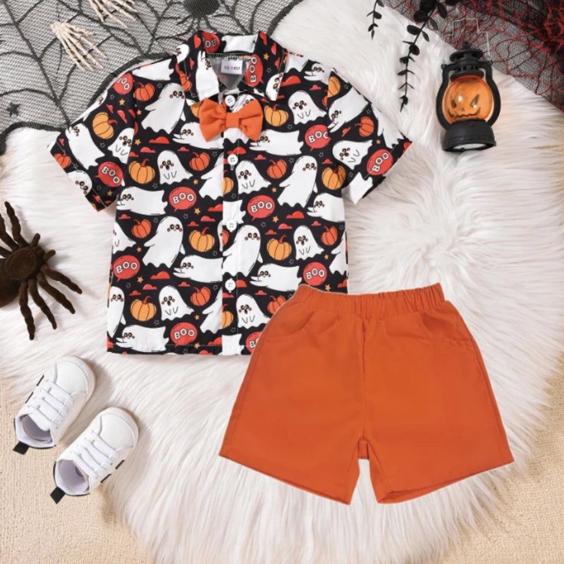 KMK - Halloween Ghost Pumpkin Shirt + Shorts