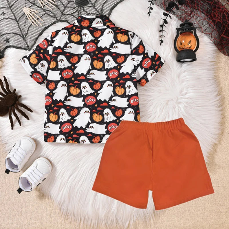 KMK - Halloween Ghost Pumpkin Shirt + Shorts