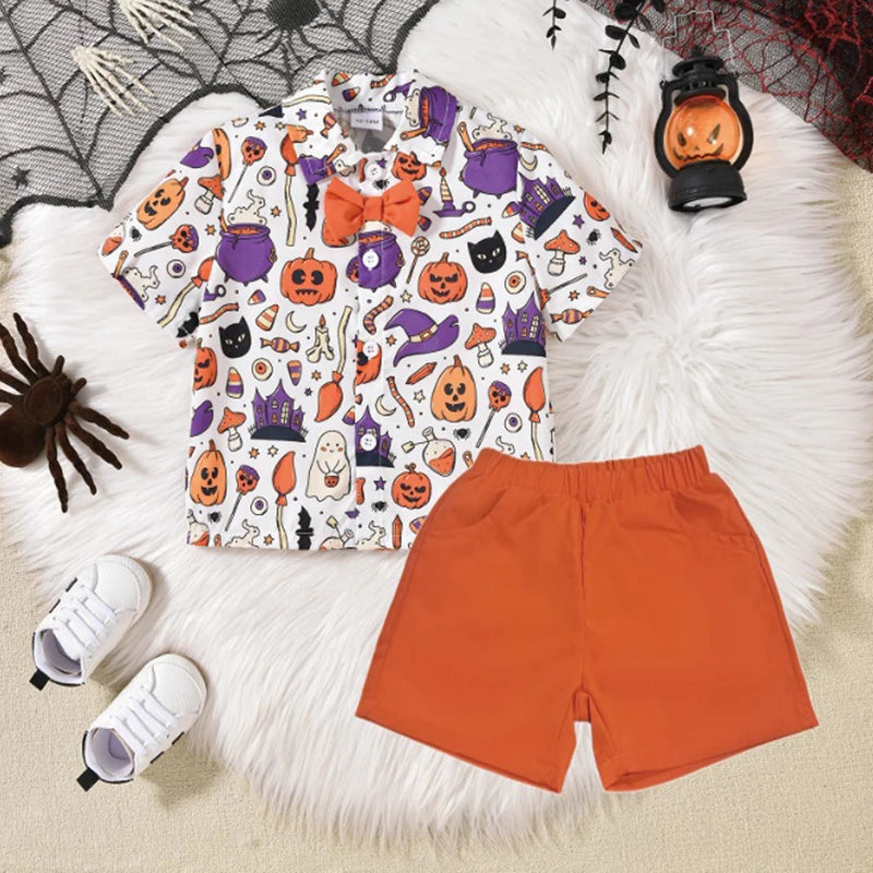 KMK - Halloween Ghost Pumpkin Shirt + Shorts