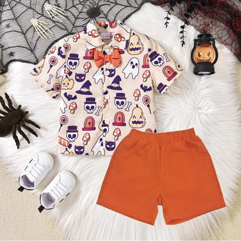 KMK - Halloween Ghost Pumpkin Shirt + Shorts