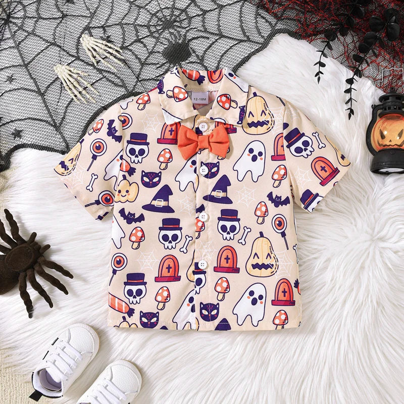 KMK - Halloween Ghost Pumpkin Shirt + Shorts