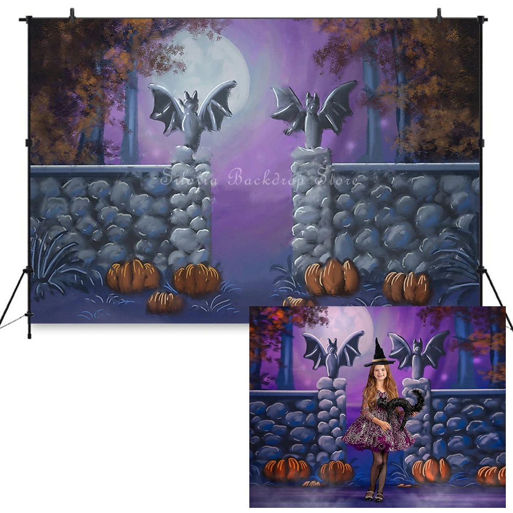 KMK - Halloween Ghoulish Graveyard Backdrop