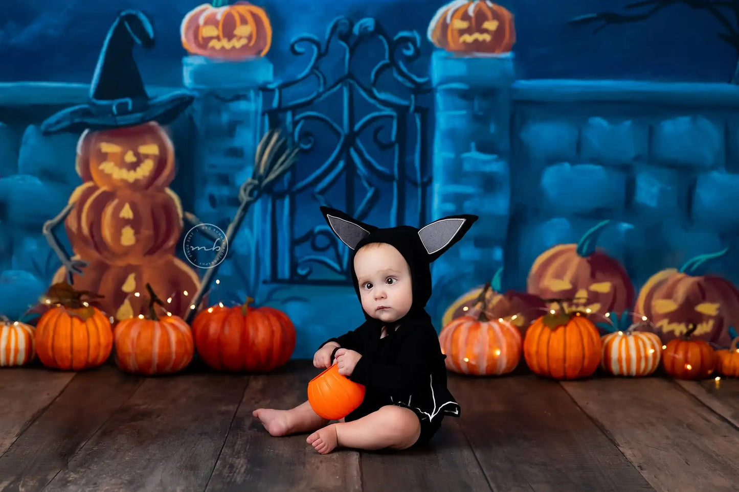 KMK - Halloween Pumpkin Evening Backdrop