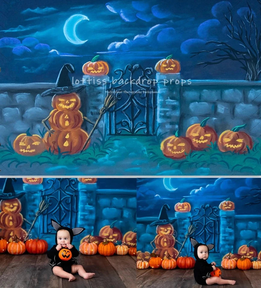 KMK - Halloween Pumpkin Evening Backdrop