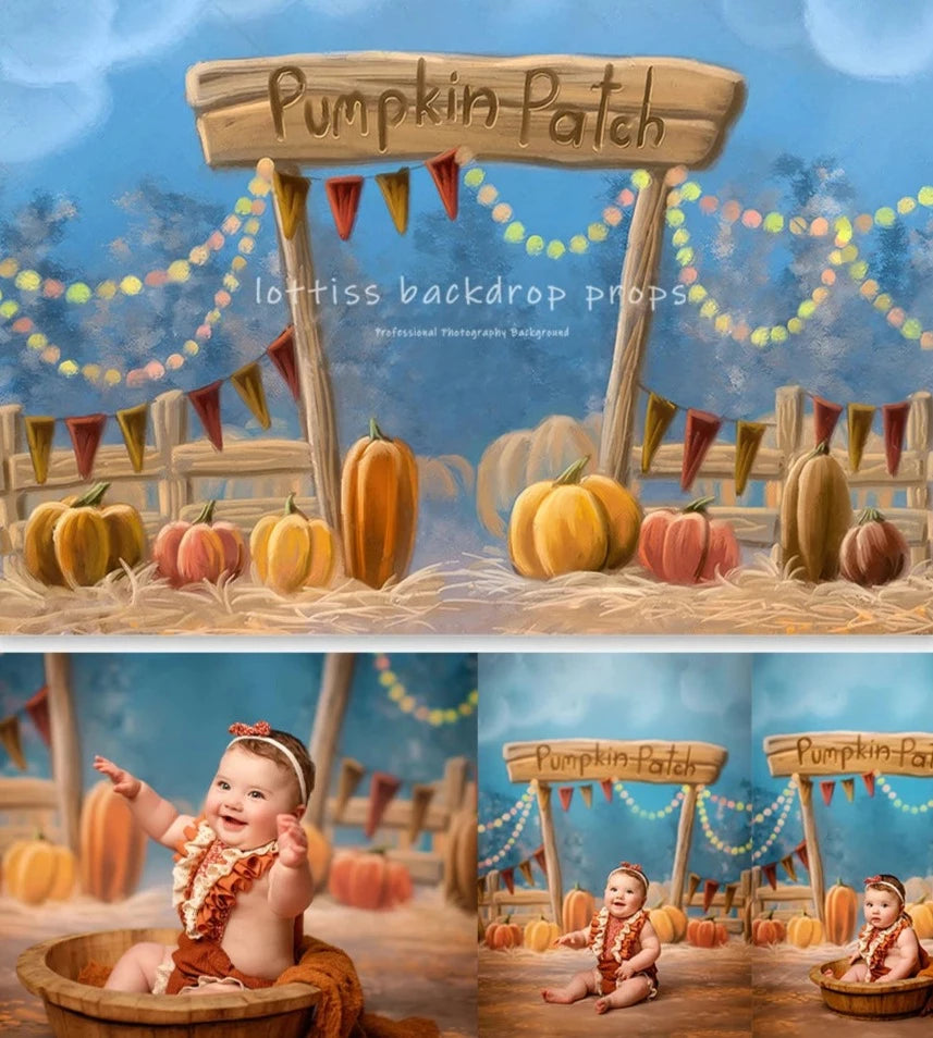 KMK - Halloween Pumpkin Patch Backdrop