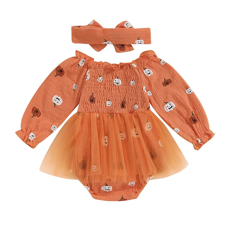 KMK - Halloween Romper Dress + Headband