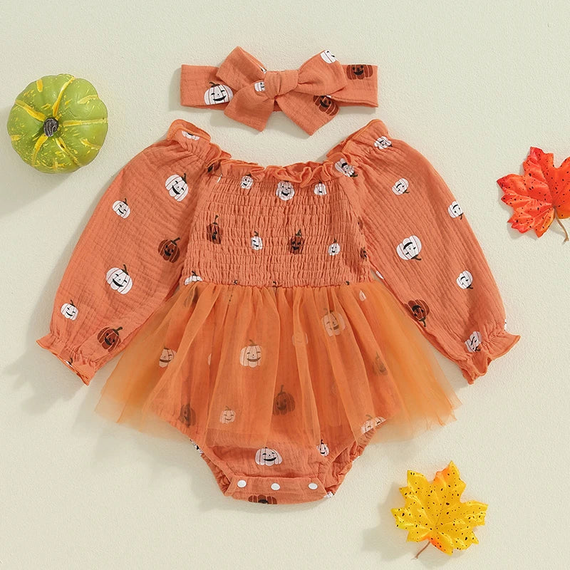 KMK - Halloween Romper Dress + Headband