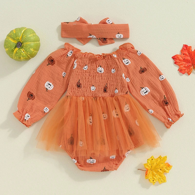 KMK - Halloween Romper Dress + Headband