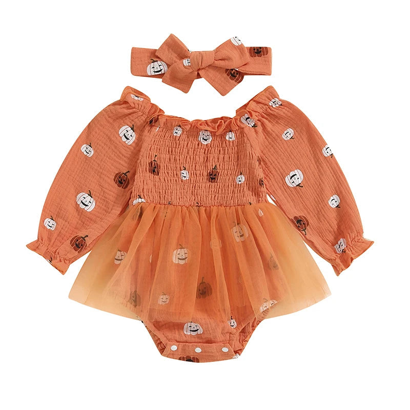 KMK - Halloween Romper Dress + Headband