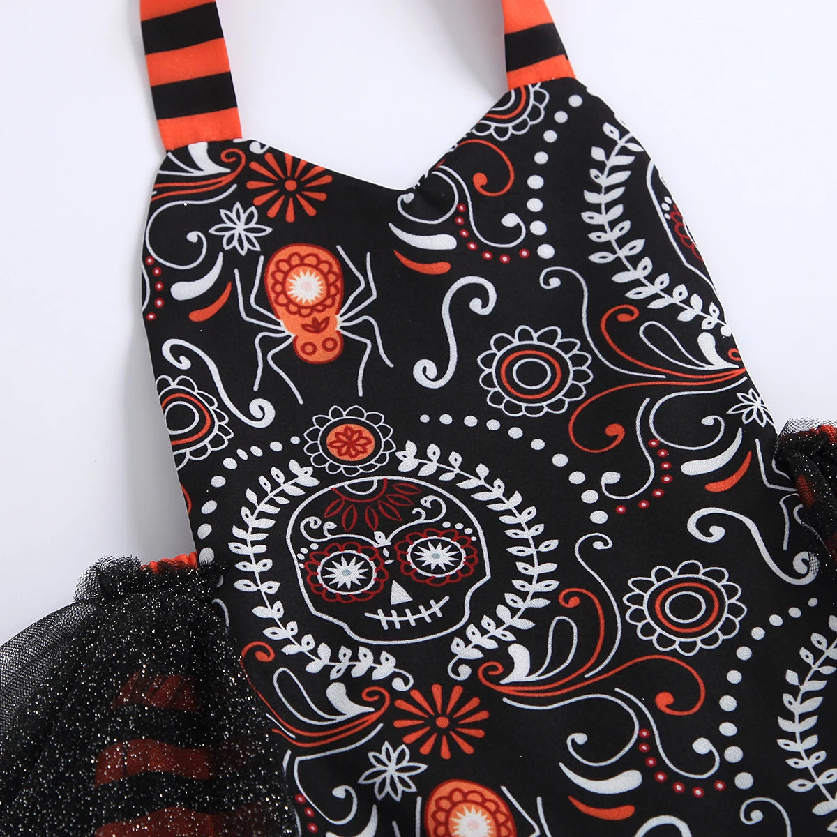 KMK - Halloween Skull Pattern Romper + Headband