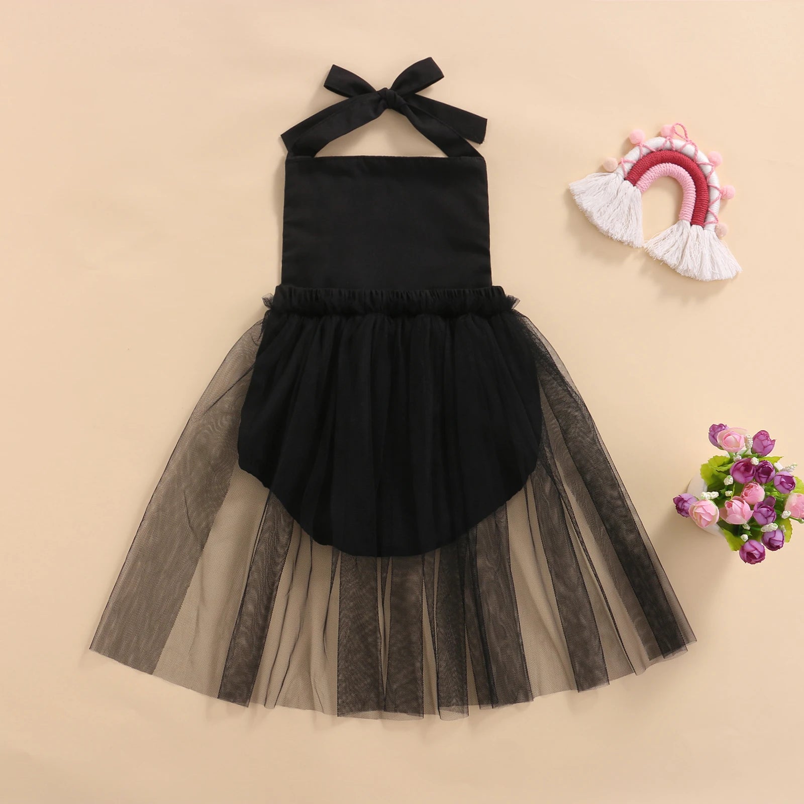 KMK - Halloween Sleeveless Skeleton Tutu Romper