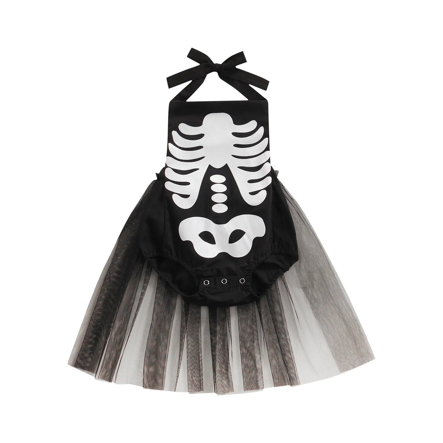 KMK - Halloween Sleeveless Skeleton Tutu Romper