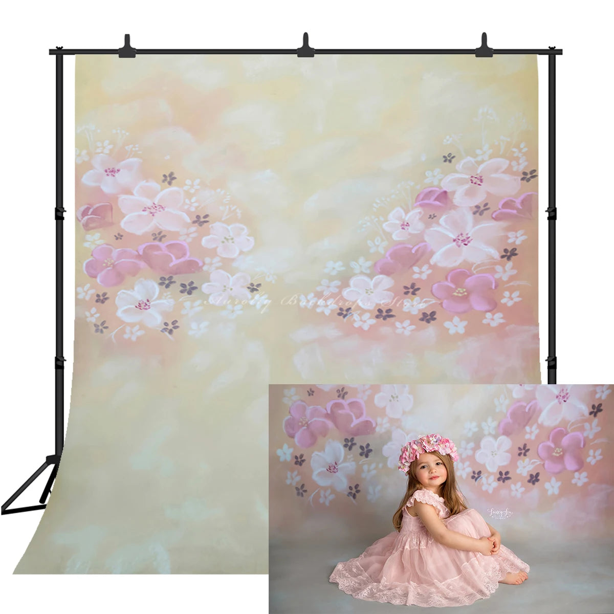 KMK - Hand Painting Floral Backdrop