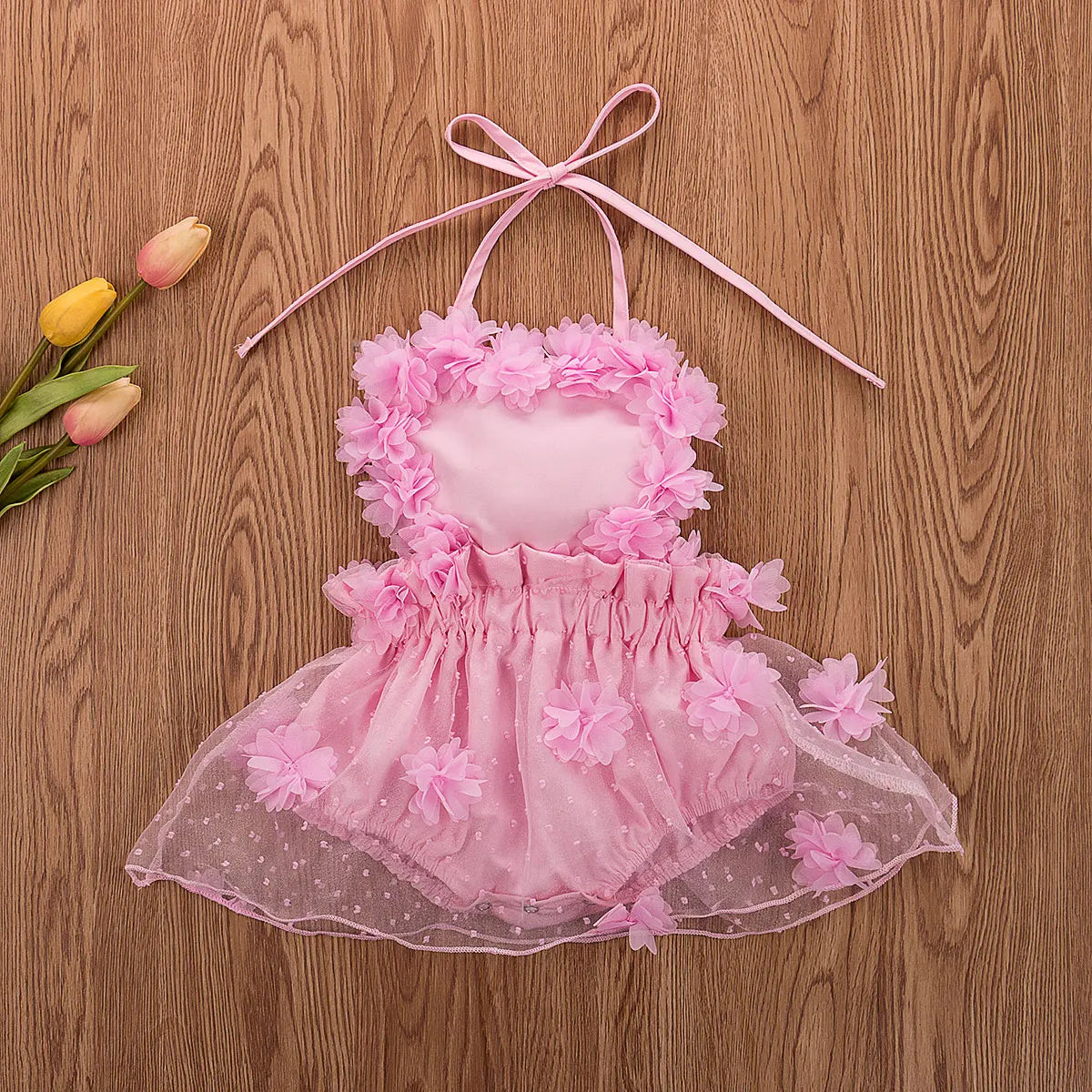 KMK - Heart Tulle Romper Dress